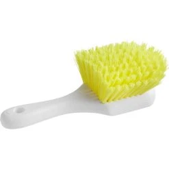 Lavex Janitorial 8" Yellow Polyester Floating Utility / Pot Scrub Brush