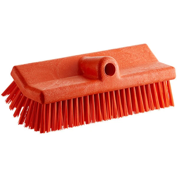 Carlisle 40423EC24 Sparta Spectrum 10" Hi-Lo Orange Floor Scrub Brush 3 Carlisle 40423EC24 Sparta Spectrum 10" Hi-Lo Orange Floor Scrub Brush