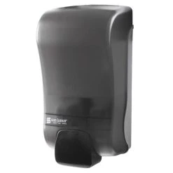 San Jamar S1300TBK Rely Pearl Black Manual Soap, Sanitizer, And Lotion Dispenser - 5" X 4" X 10"