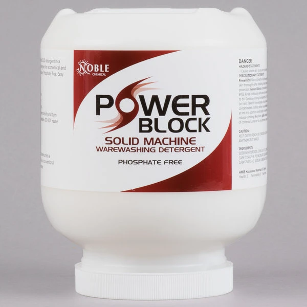 Noble Chemical 8 Lb. / 128 Oz. Power Block Solid Dish Machine Detergent - 4/Case 4 Noble Chemical 8 Lb. / 128 Oz. Power Block Solid Dish Machine Detergent - 4/Case - Image 2