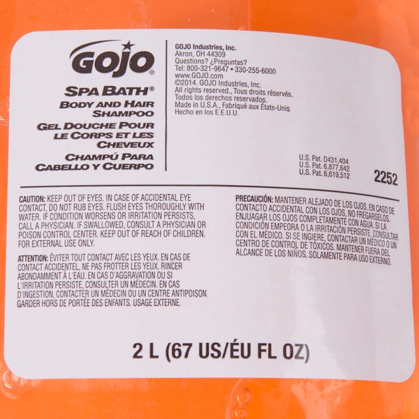 GOJO® 2252-04 NXT Spa Bath 2000 ML Herbal Liquid Hand, Hair, And Body Wash - 4/Case 5 GOJO® 2252-04 NXT Spa Bath 2000 ML Herbal Liquid Hand, Hair, And Body Wash - 4/Case - Image 3